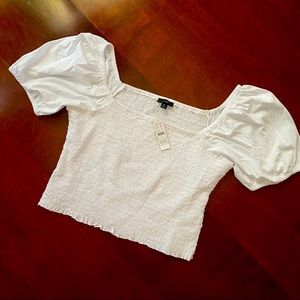 NWT J. Crew Top in White Size XL STRETCHY